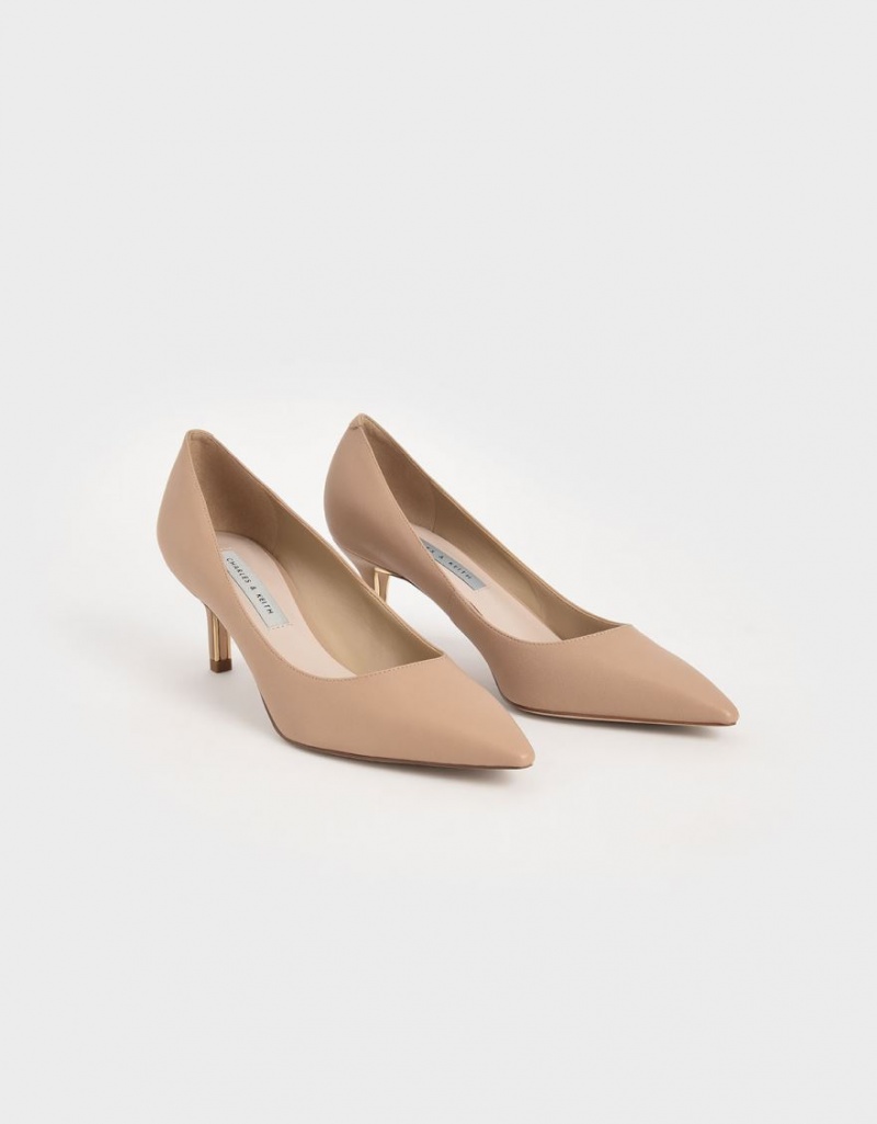 Charles & Keith Pointed Tå Pumps Brune | IXVFR7046