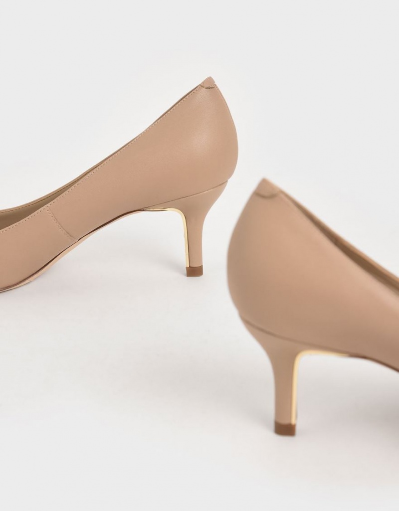 Charles & Keith Pointed Tå Pumps Brune | IXVFR7046