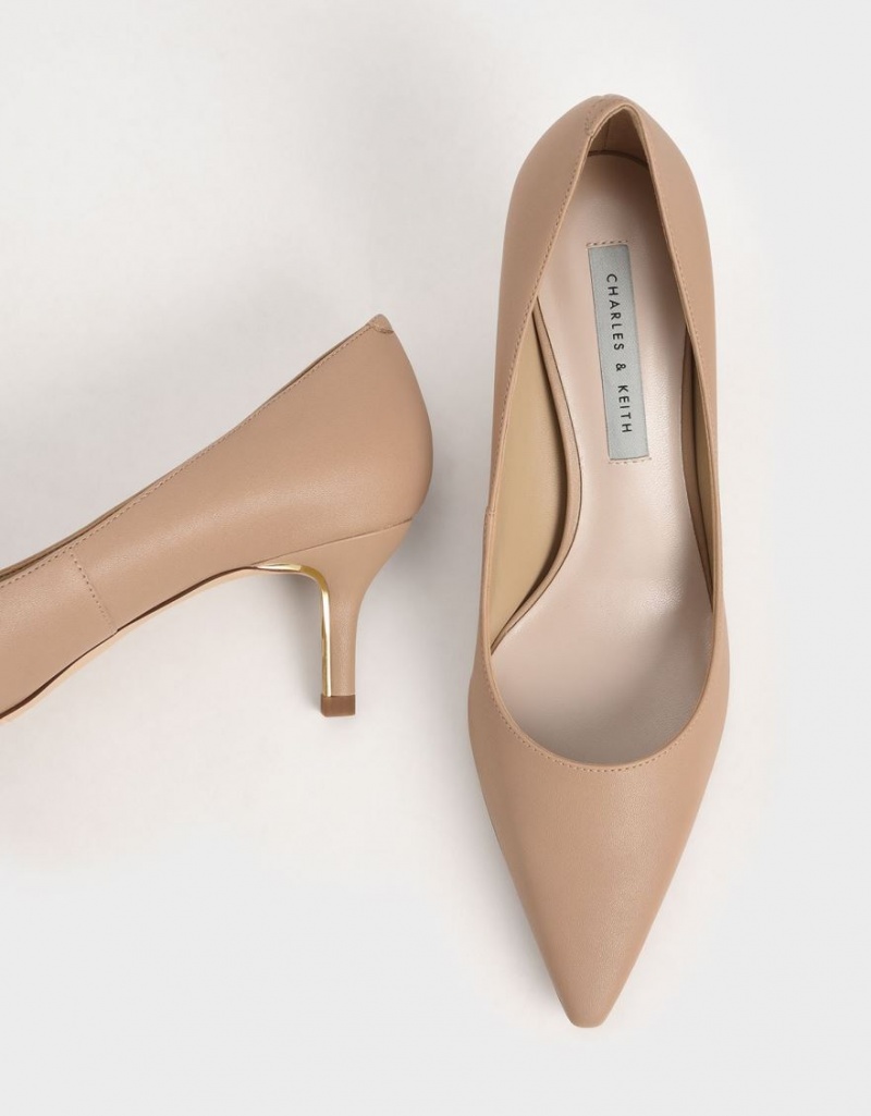 Charles & Keith Pointed Tå Pumps Brune | IXVFR7046