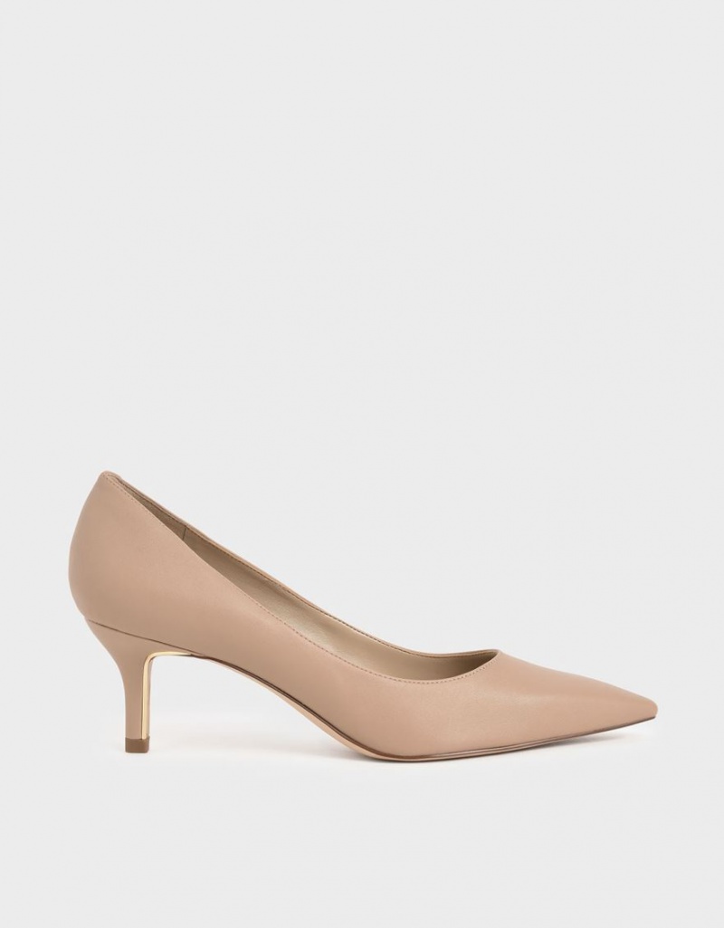 Charles & Keith Pointed Tå Pumps Brune | IXVFR7046