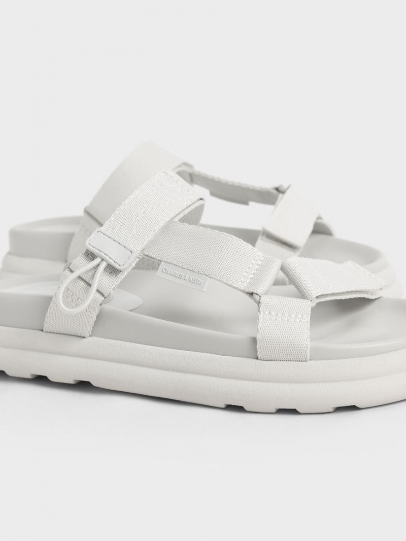 Charles & Keith Polyester Borrelås Reima Sports Platåsandaler Hvite | FEYSO8670