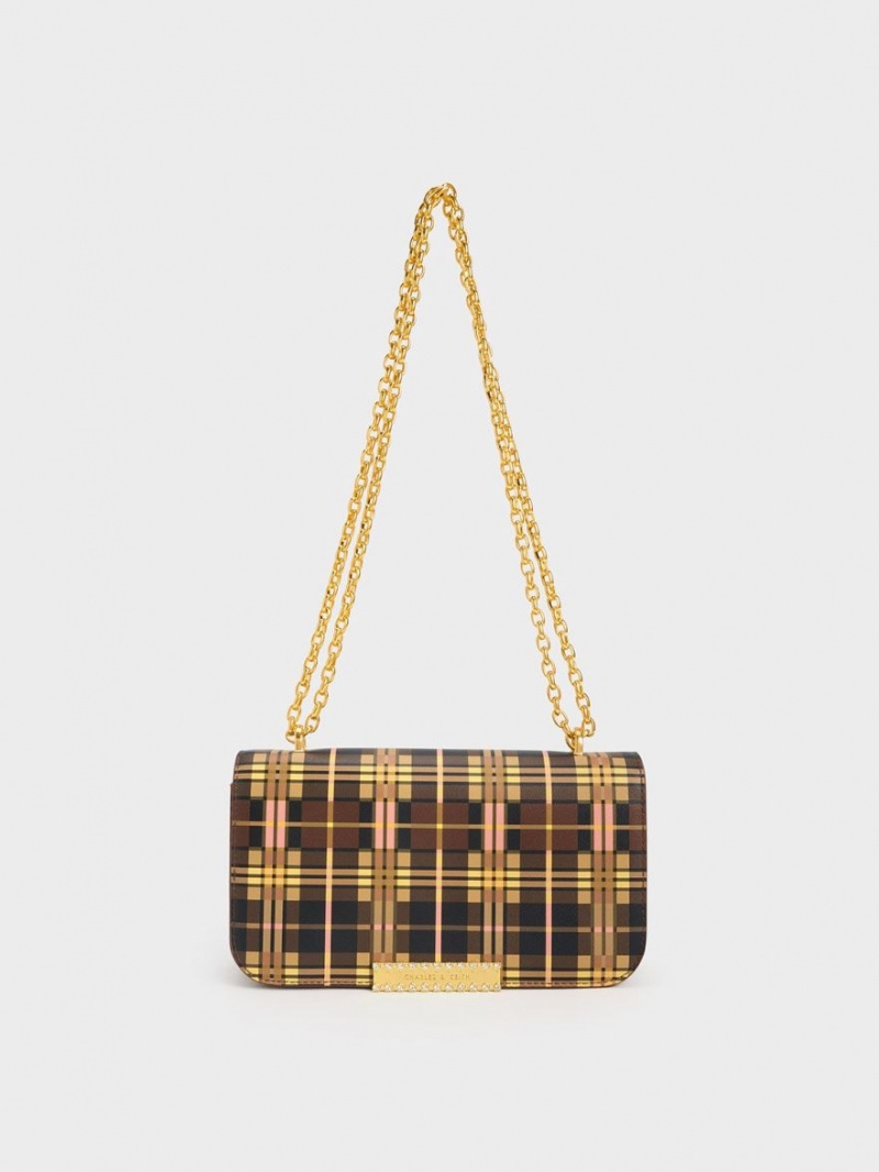 Charles & Keith Printed Lær Chain Reima Skulderveske Multicolor | TGEDM6491