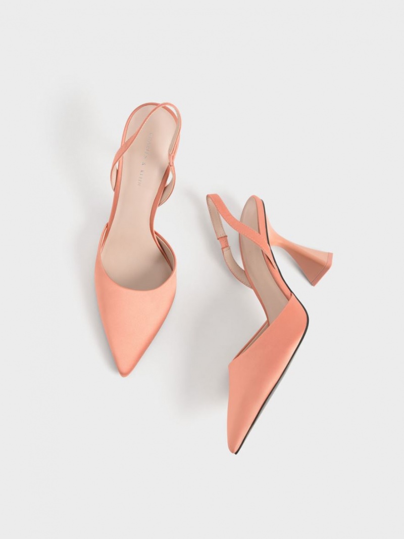 Charles & Keith Recycled Polyester Slingback Pumps Korall | LDRZE7841