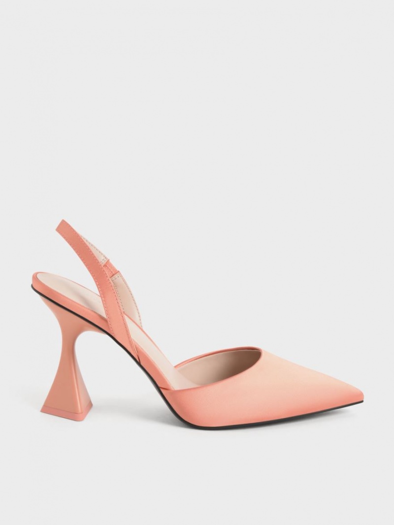 Charles & Keith Recycled Polyester Slingback Pumps Korall | LDRZE7841