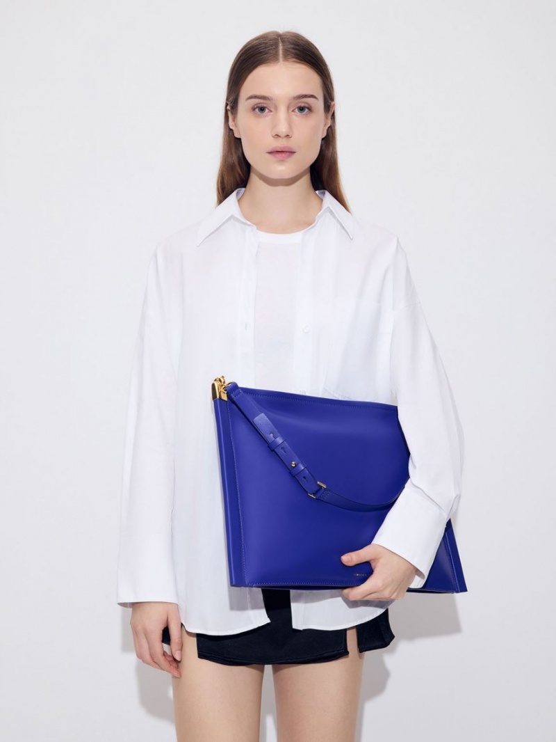 Charles & Keith Ridley Slouchy Tote Veske Blå | NOSAW3109