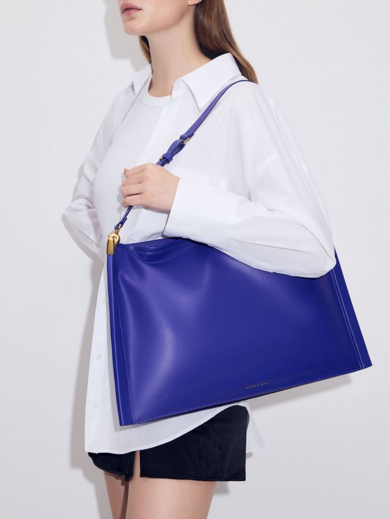 Charles & Keith Ridley Slouchy Tote Veske Blå | NOSAW3109