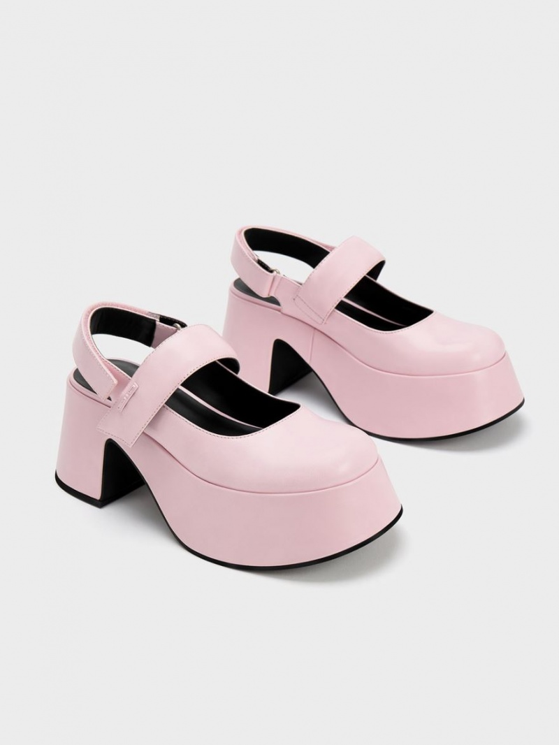 Charles & Keith Rubina Slingback Mary Jane Pumps Lyse Rosa | CWPTK1609