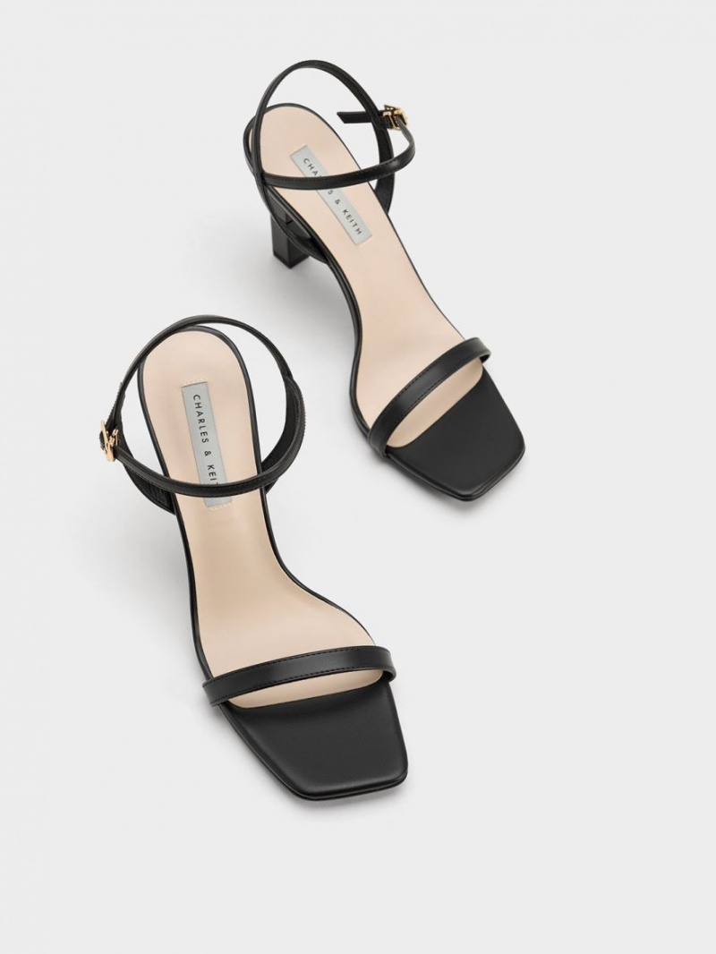 Charles & Keith Sculptural Sandaler med Hæl Svarte | AUDRP4289