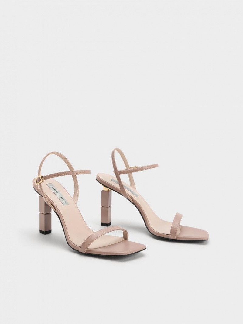 Charles & Keith Sculptural Sandaler med Hæl Beige | INAJT7580