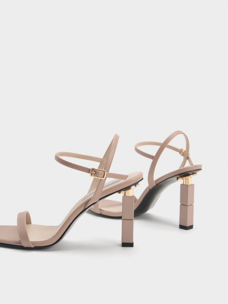 Charles & Keith Sculptural Sandaler med Hæl Beige | INAJT7580