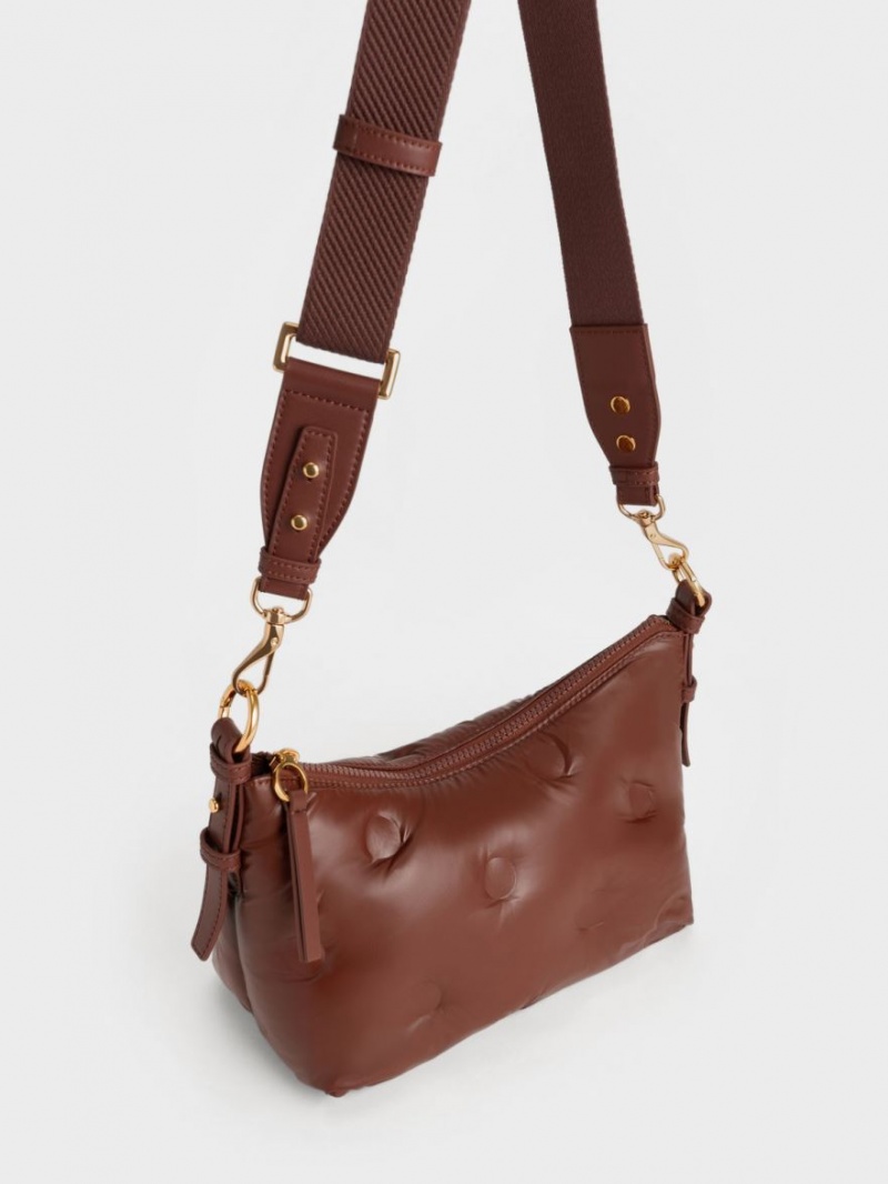 Charles & Keith Sianna Nylon Crossbody Veske Sjokolade | OTRXJ9084