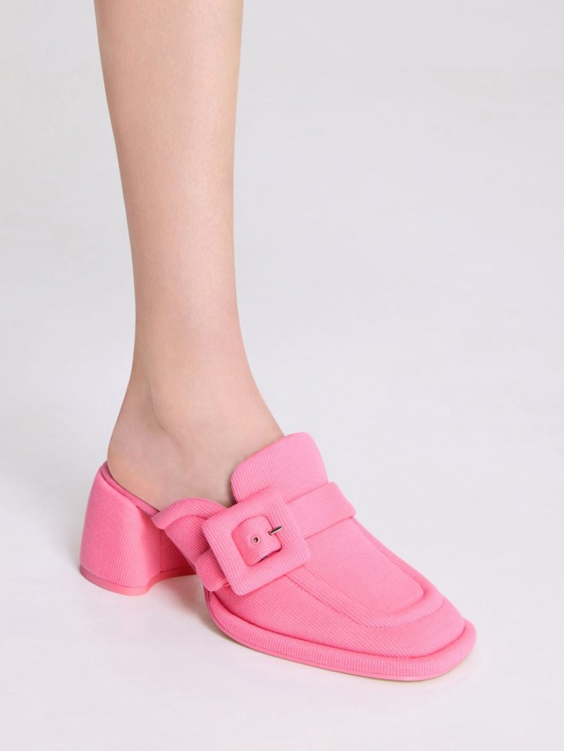 Charles & Keith Sinead Woven Buckled Loafer Mules Sko Rosa | EOMUG9416