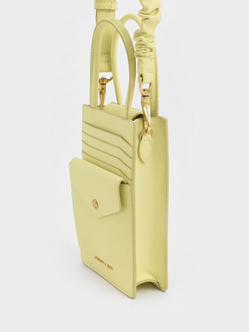 Charles & Keith Solange Double Handle Elongated Tote Veske Gul | XHAQW8127