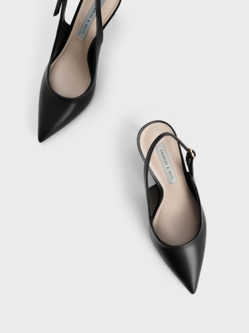 Charles & Keith Stiletto Heel Slingback Pumps Svarte | GDXEU1708