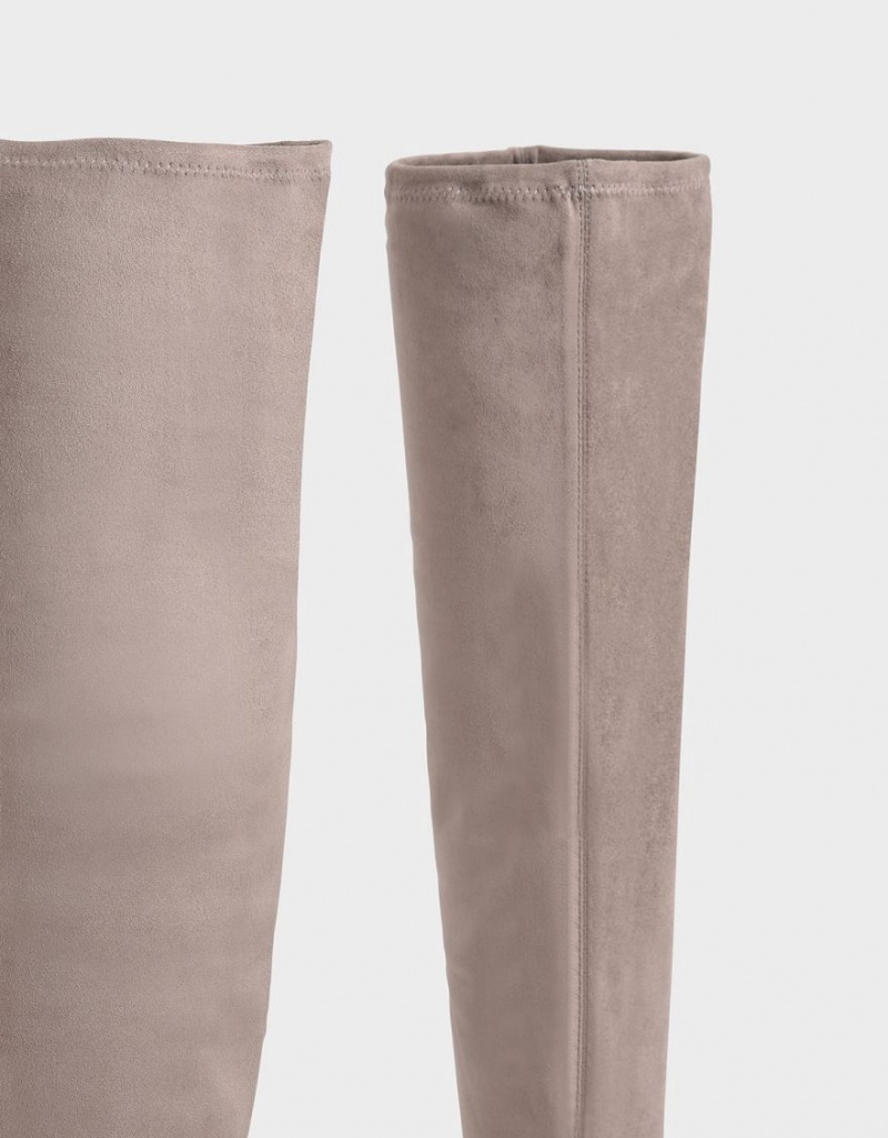 Charles & Keith Textured Thigh Høye Støvletter Brune | ZYPOI8395