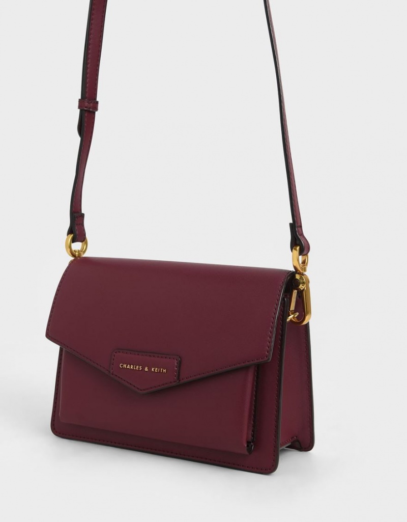 Charles & Keith Tiaret Envelope Crossbody Veske Burgunder | SVGPR0835