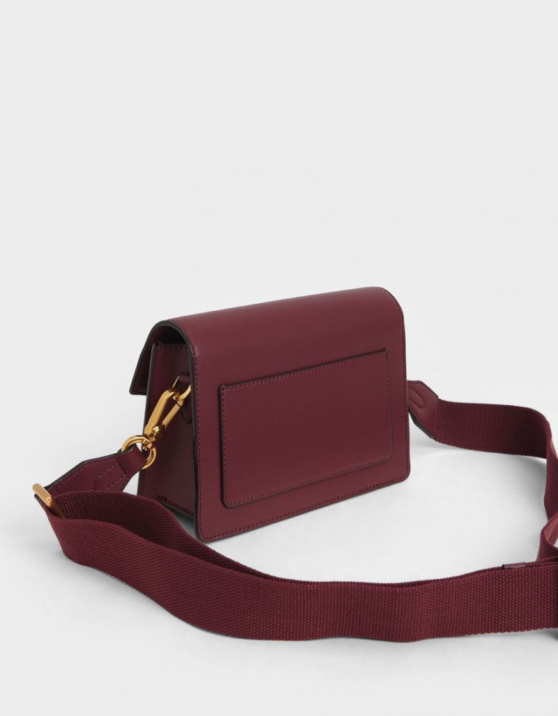 Charles & Keith Tiaret Envelope Crossbody Veske Burgunder | SVGPR0835