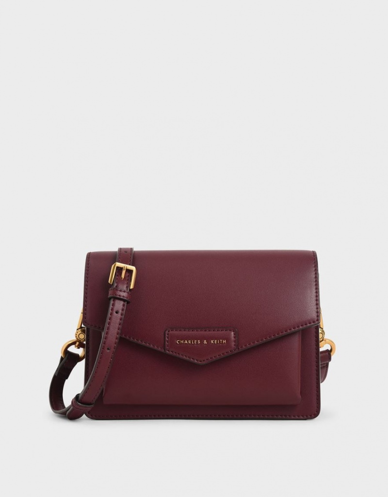 Charles & Keith Tiaret Envelope Crossbody Veske Burgunder | SVGPR0835