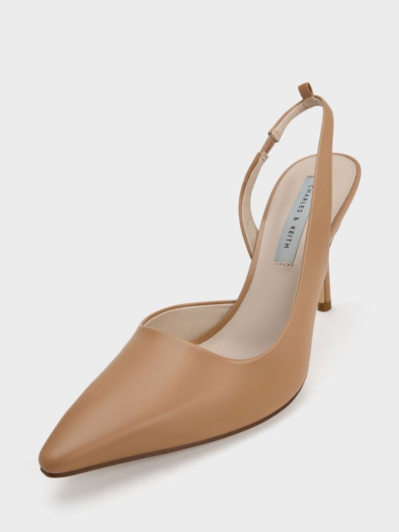 Charles & Keith Tie-Around Slingback Pumps Brune | SRGLZ9168