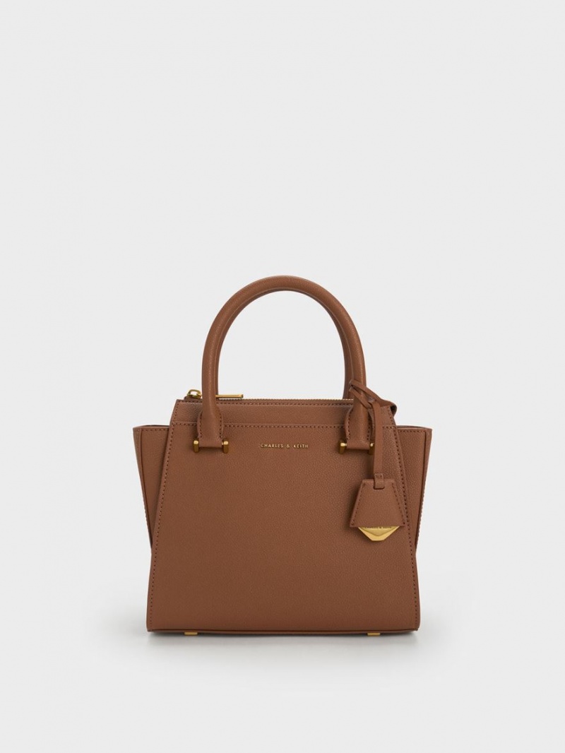 Charles & Keith Trapeze Tote Veske Sjokolade | PKNIE7842