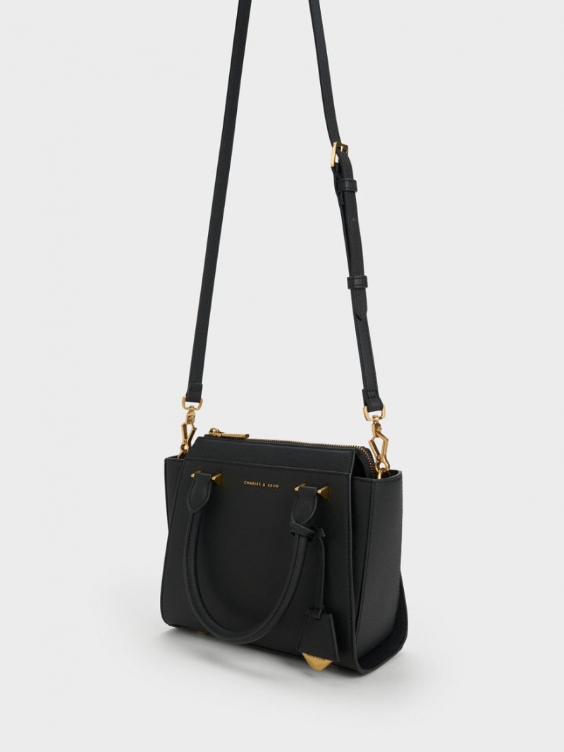 Charles & Keith Trapeze Tote Veske Svarte | SNCUM3927