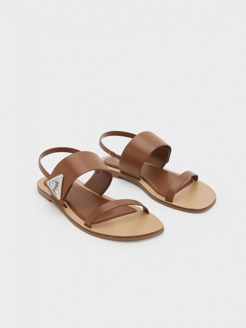 Charles & Keith Trice Double Sandaler Med Reim Brune | TCZVP9372