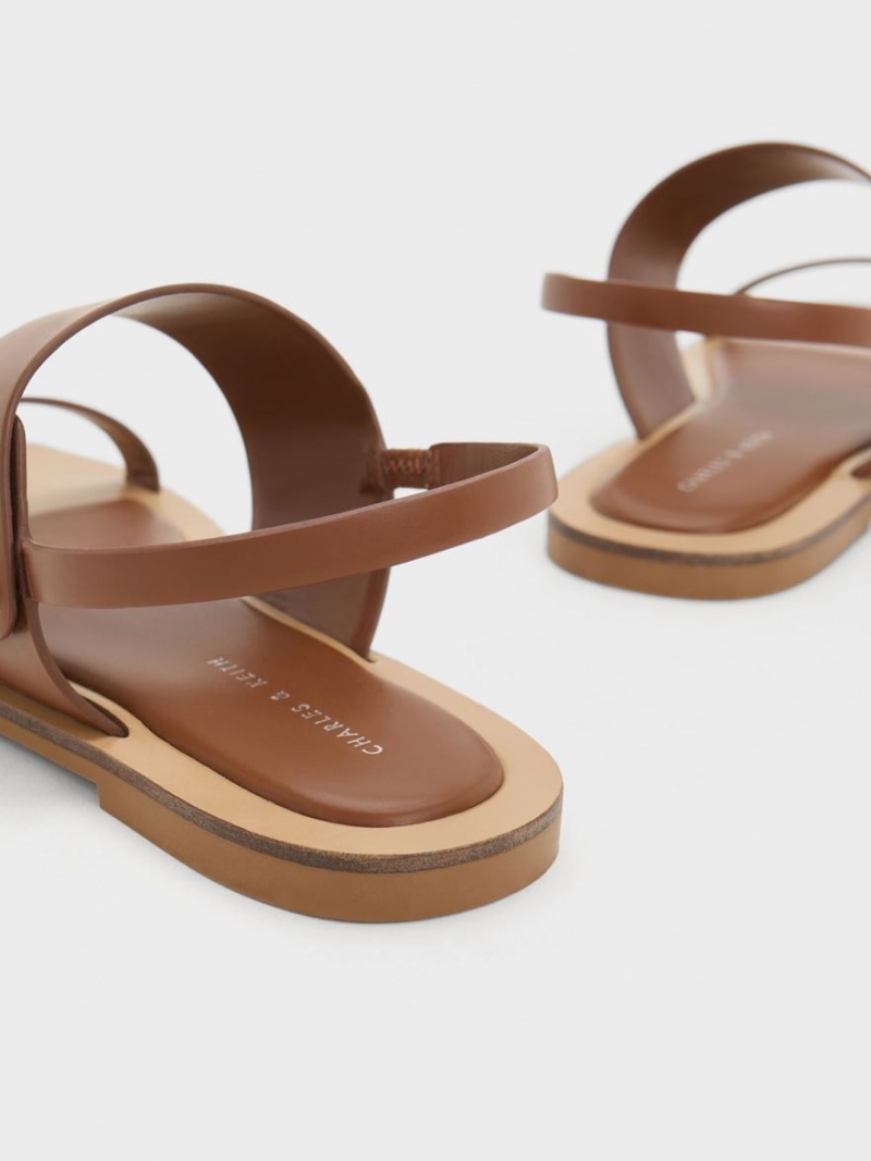 Charles & Keith Trice Double Sandaler Med Reim Brune | TCZVP9372