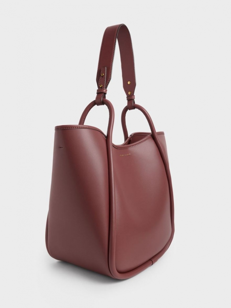 Charles & Keith Tubular Slouchy Tote Veske Sjokolade | SAJBR3195