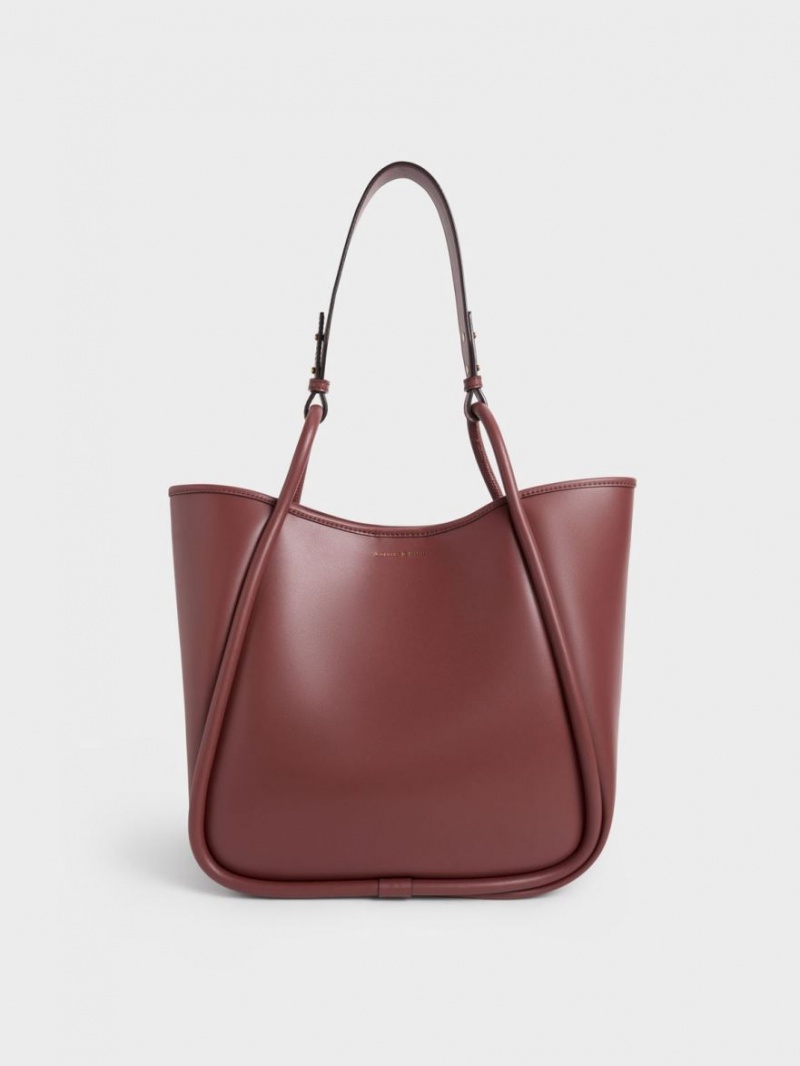 Charles & Keith Tubular Slouchy Tote Veske Sjokolade | SAJBR3195