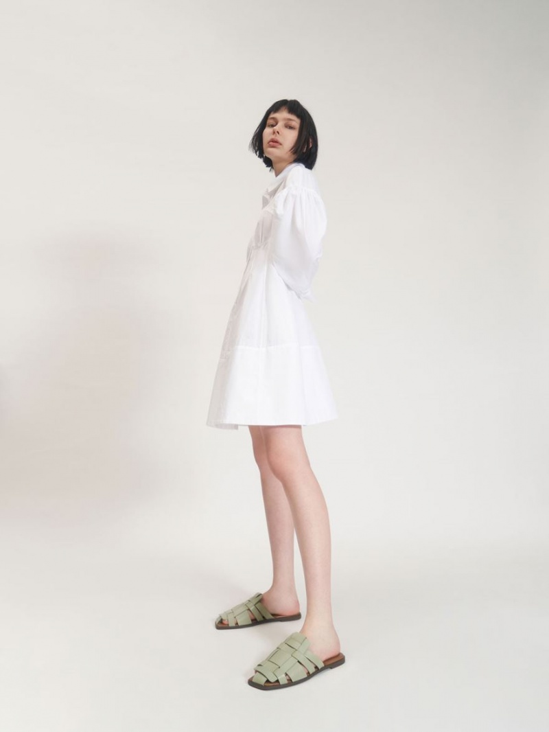 Charles & Keith Woven Flate Mules Sko Mint | QYHTU8310