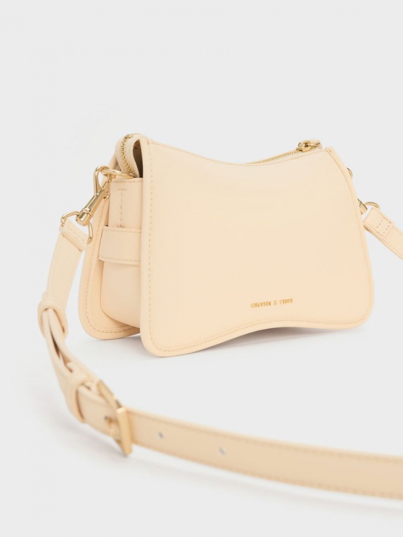 Charles & Keith Xanthe Chunky Chain Skulderveske Beige | NPIQF3012